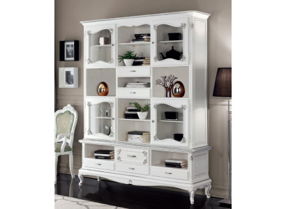 Vitrina de sala de estar, armario, estante de libros, aparador, muebles clásicos, estantes de madera.