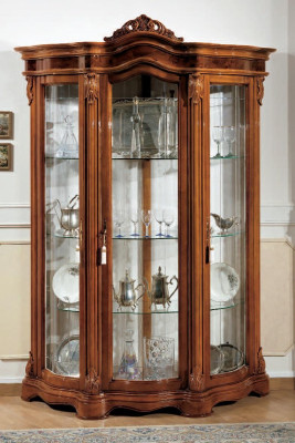 Vitrina de cristal Armario de vidrio Vitrina Sala de estar Madera Aparador Muebles italianos Estante