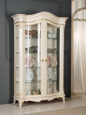 Vitrina de cristal Gabinete Vitrina Sala de estar Madera Credenza Muebles italianos Estante