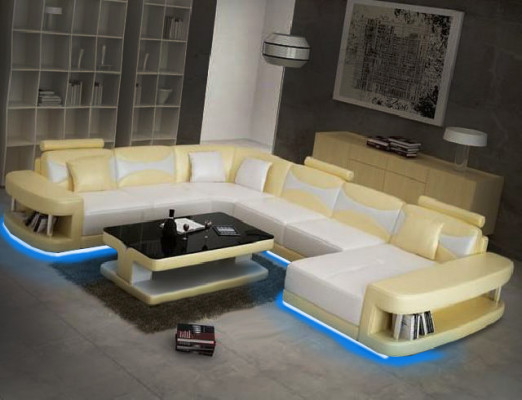 Sofá esquinero con sistema de asientos, esquina, sofá, sofá, conjunto de muebles tapizados XXL Big.