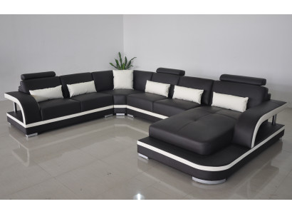 Sofá esquinero de salón en forma de U de madera, nuevo diseño moderno, acolchado, sofá.