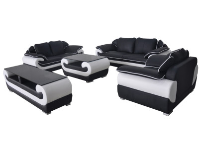 Sofá de cuero conjunto de sofá de cuero sofá de diseño tapizado completo juego de 4 piezas 3+2+1 con USB