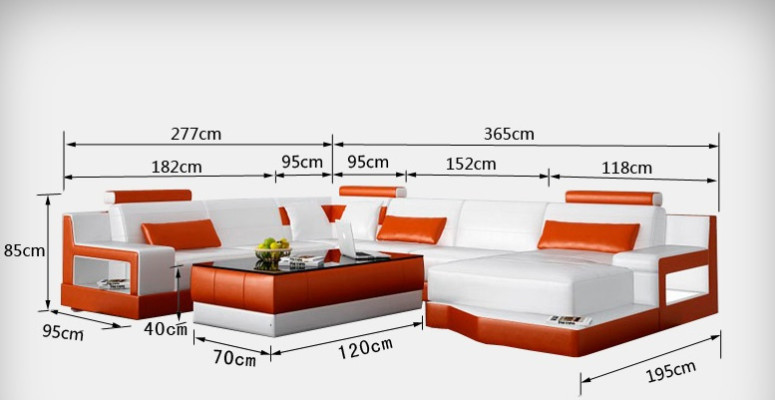 Diseño de sofá de esquina de cuero para sala de estar, conjunto moderno de sofá negro en esquina con USB nuevo.