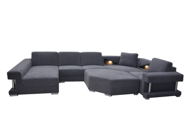 Sofá de esquina esquina sofá salón paisaje sofá de diseñador textil + USB