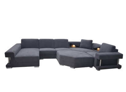 Sofá de esquina esquina sofá salón paisaje sofá de diseñador textil + USB