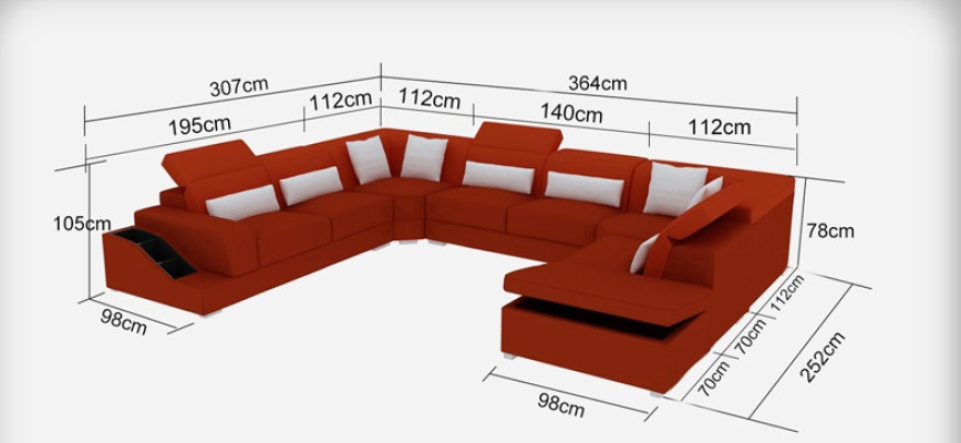 Modernos cojines de asiento conjunto de sala de estar sofá esquinero USB en forma de U nuevo
