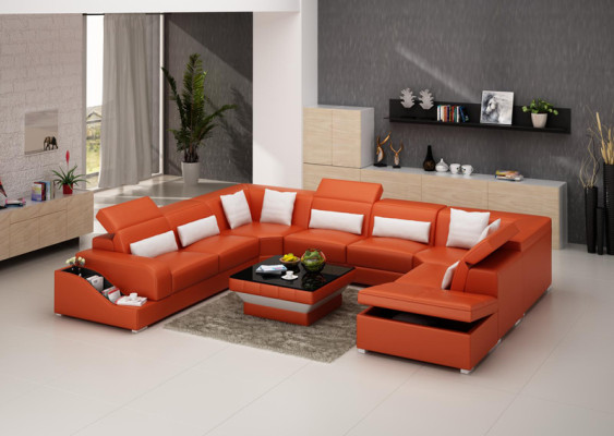 Mueble de salón - Sofá de esquina moderno con USB