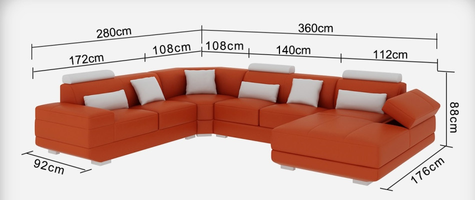 Sofá de cuero Sofá Sofa de salón Sofá de esquina Conjunto de esquinas Diseño Sofá moderno