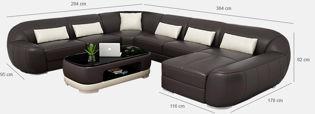 Moderno sofá de esquina de cuero, paisaje de sala, asiento acolchado, conjunto de sofá nuevo FEo.