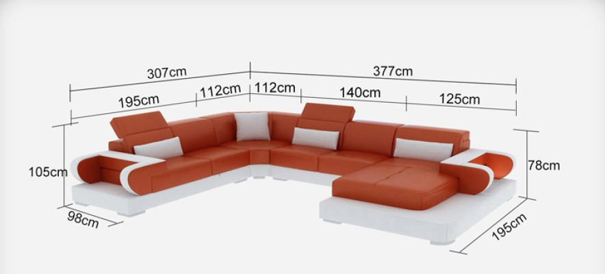 Moderno sofá de sala de estar Esquina tapizada suave sofá a medida + USB
