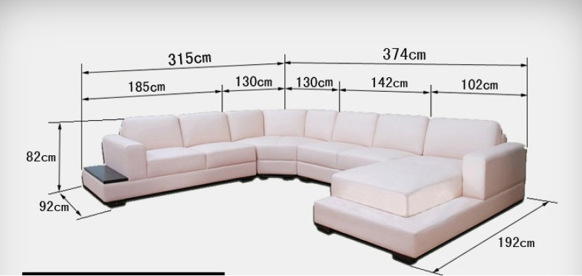 Diseño moderno de sofá de cuero conjunto de salón sofá esquinero sofá con USB.