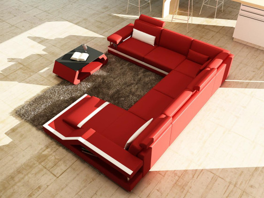 Sofá de diseñador esquinero con gran salón moderno de esquina con sistema USB, patentado NUEVO.
