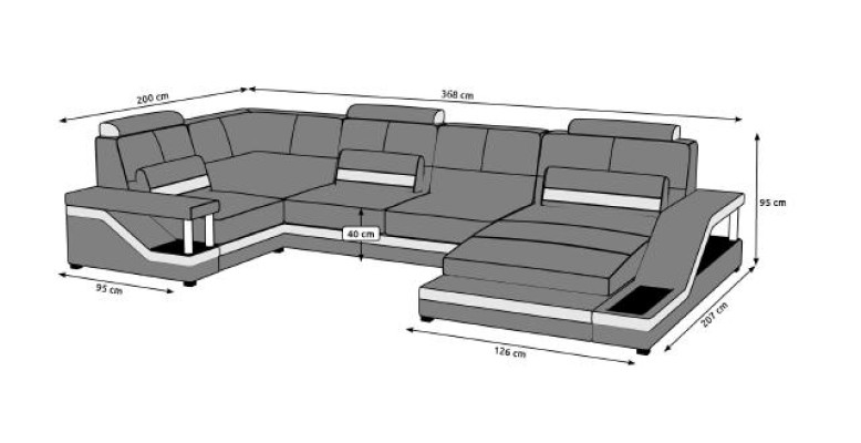 Conjunto de salón sofá + USB tapizado asiento sofá de esquina textil cuero sofás