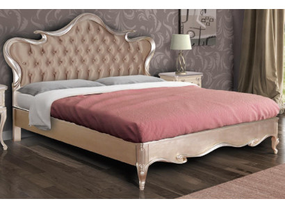 Cama Chesterfield acolchada de diseño de lujo doble para hoteles, nueva de madera italiana.