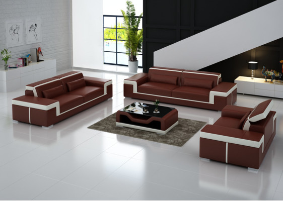Sofá sofá 3+2+1 tapizado cuero tela Sofás + mesa Conjunto completo Nuevo