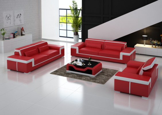 Sofá sofá 3+2+1 tapizado cuero tela Sofás + mesa Conjunto completo Nuevo