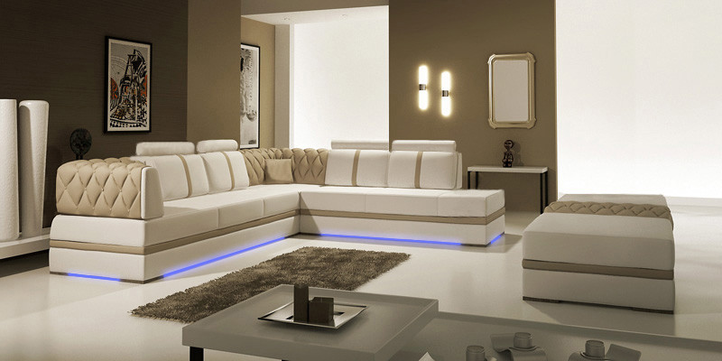 Sofá de cuero sofá conjunto de sala de estar sofá esquinero conjunto de esquina diseño moderno sofá nuevo A1128