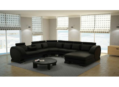 Sofá esquinero, sofá, paisaje de vida, sofá de cuero, sofás, juego de esquina Vigo-K en forma de U, nuevo.