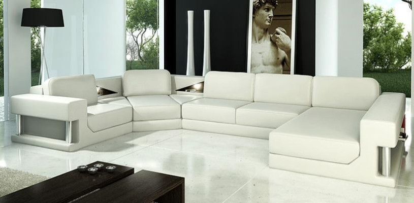 Sofá de cuero Sofá Sofá de la sala de estar Sofá de esquina Conjunto de esquina Diseño Sofá moderno A1131