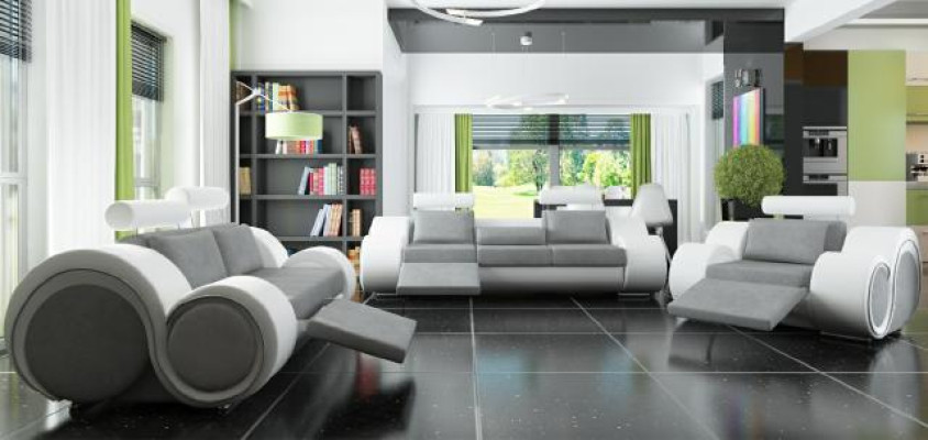 Conjunto de sofás, sofá tapizado, sofá de cuero, conjunto de muebles para sala de estar 3+2+1 textil BER