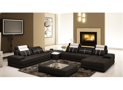 Sofá esquinero Couch Sofá Sofá de salón Sofá de cuero xxl Sofás de diseño Wolfhagen