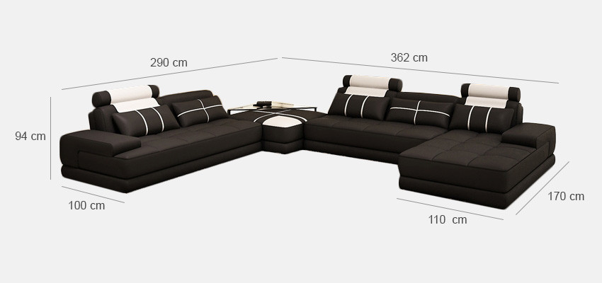 Sofá esquinero Couch Sofá Sofá de salón Sofá de cuero xxl Sofás de diseño Wolfhagen