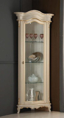 Masivo armario de vidrio de vitrina de madera real, muebles de sala de estar de vitrina de madera real