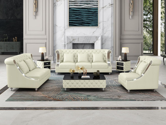 Sofá de cuero Chesterfield Conjunto completo de sofá 6 piezas. Conjunto de asientos de cuero.