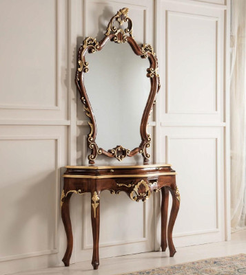 Mesa de consola Espejo Conjunto de aparador Nuevo Madera Muebles italianos Estilo StileElisa