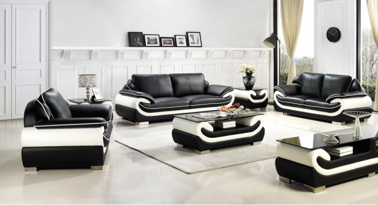 Sofá de cuero de 3 plazas + 2 plazas + 1 plaza con almohadones y USB, conjunto de sofás.