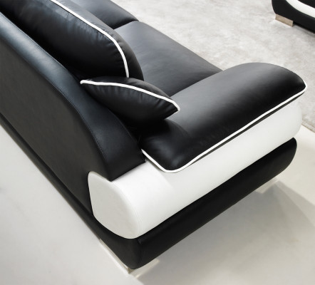 Sofá de cuero de 3 plazas + 2 plazas + 1 plaza con almohadones y USB, conjunto de sofás.