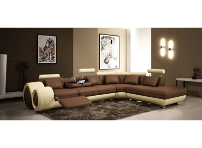 Sofá de cuero Sofá Sofá de sala esquinero Sofá de esquina Conjunto de diseño moderno A1163C