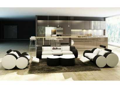 Conjunto de sofá de cuero con USB, conjunto de sofá, conjunto de tapizado, sofá de 3/2/1 plazas, relax.