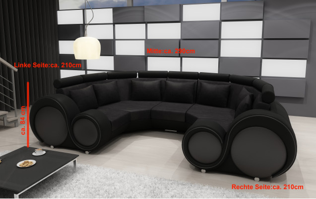 Conjunto de salón Sofá de diseñador Tela Sofá + USB Conjunto de muebles tapizados de microfibra XXL