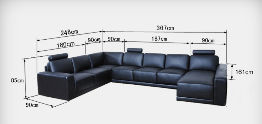 Sofá de cuero Sofá Sofá de esquina Conjunto de sofás Diseño moderno Sofá en forma de U
