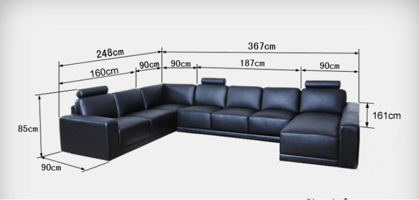 Sofá de cuero Sofá conjunto de esquina Diseño moderno A1121