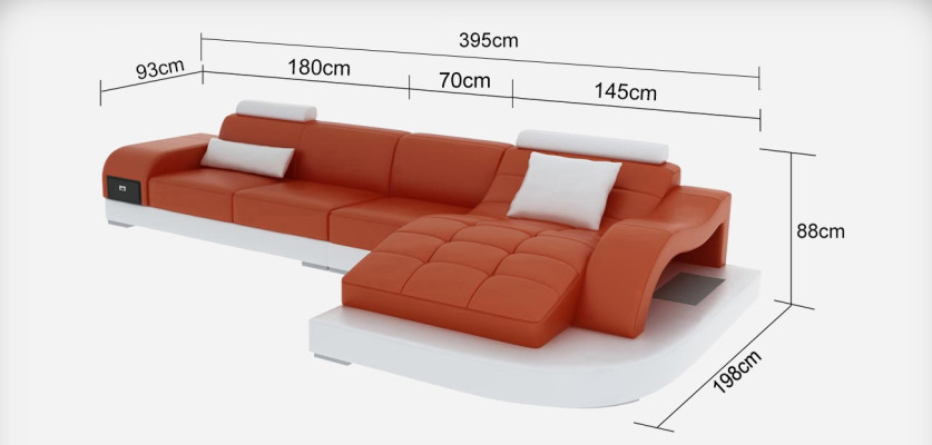 Sofá de esquina, mesa tapizada, sofá, sofás, salón con puerto USB, conjunto de lujo de esquina.