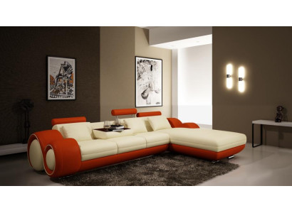 Diseño patentado, sofá esquinero, sofá, sillón, tapizado, cuero, esquina BERLINo paisaje de sala.