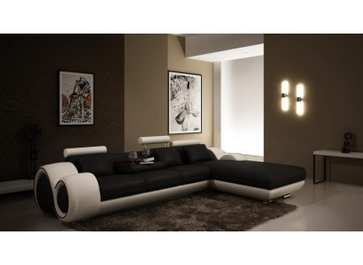 Sofá esquinero de diseño patentado, sofá, colchón de cuero en esquina, sala de estar BERLINs.