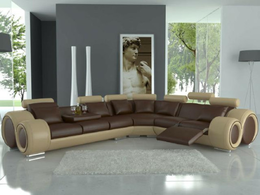 Sofá de esquina Berlin Sofá de esquina con puerto USB, sofá de salón con función de relaxçon conjunto de esquina