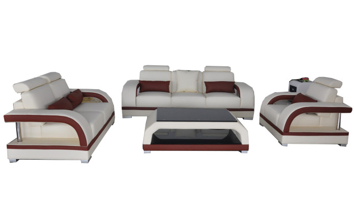 Sofá sofá cuero tapizado asiento conjunto de sofás 3+2+1 mesa conjunto sofás diseño