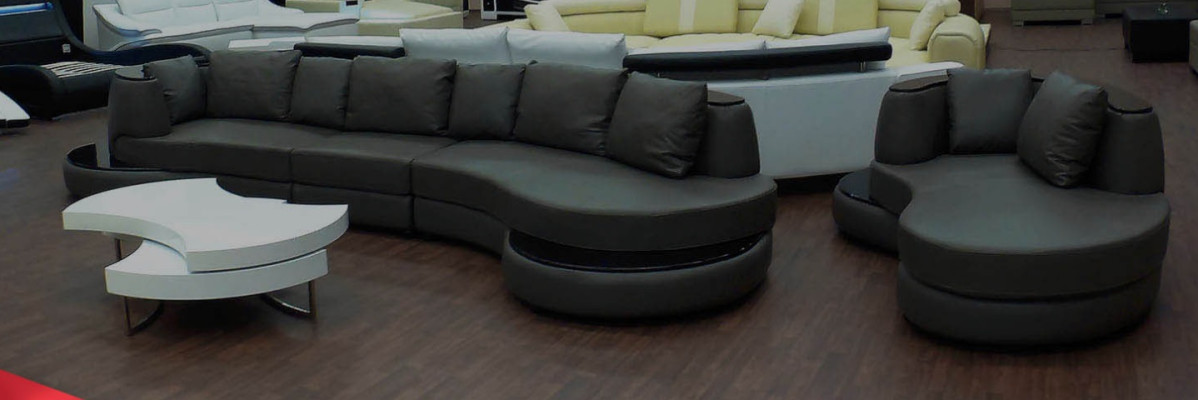 Sofá de esquina con chaise longue, sofá de cuero de la sala de estar, nuevo conjunto de esquina PRII-S.