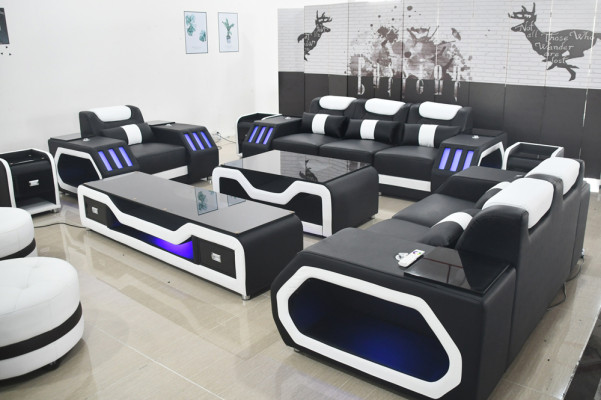 Sofá Set 3+2+1 Asiento Mesa de Centro Conjunto Diseño Moderno 4 Piezas Moderno