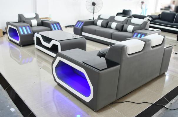 Sofá Set 3+2+1 Asiento Mesa de Centro Conjunto Diseño Moderno 4 Piezas Moderno