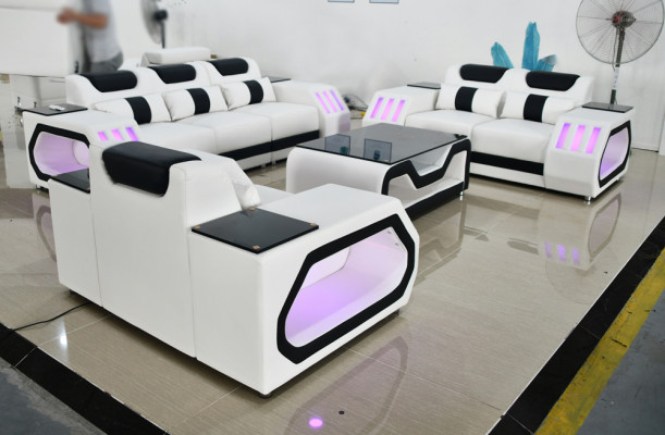 Sofá Set 3+2+1 Asiento Mesa de Centro Conjunto Diseño Moderno 4 Piezas Moderno
