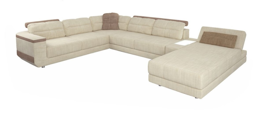 Sofá en forma de U de diseño moderno con función de cama, muebles de salón.