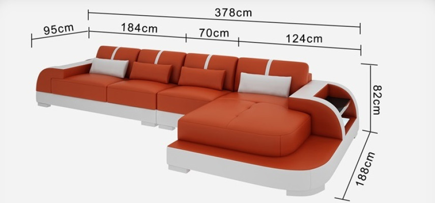 Sofá de cuero Sofá de esquina para salón Rincón decorativo moderno Conjunto de diseño