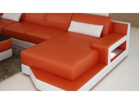 SOFÁ DE CUERO SOFÁ DE ESQUINA Hecho a la medida SOFÁ USB PAISAJE DE VIDA FUNCIÓN DE CAMA ELEGANTE