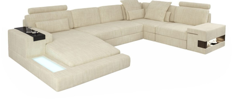 Sofá de esquina, sofá acolchado, paisaje de estar, sofá, esquinas en forma de U, muebles nuevos.