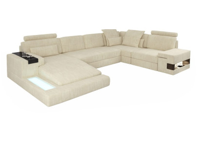 Sofá de esquina, sofá acolchado, paisaje de estar, sofá, esquinas en forma de U, muebles nuevos.